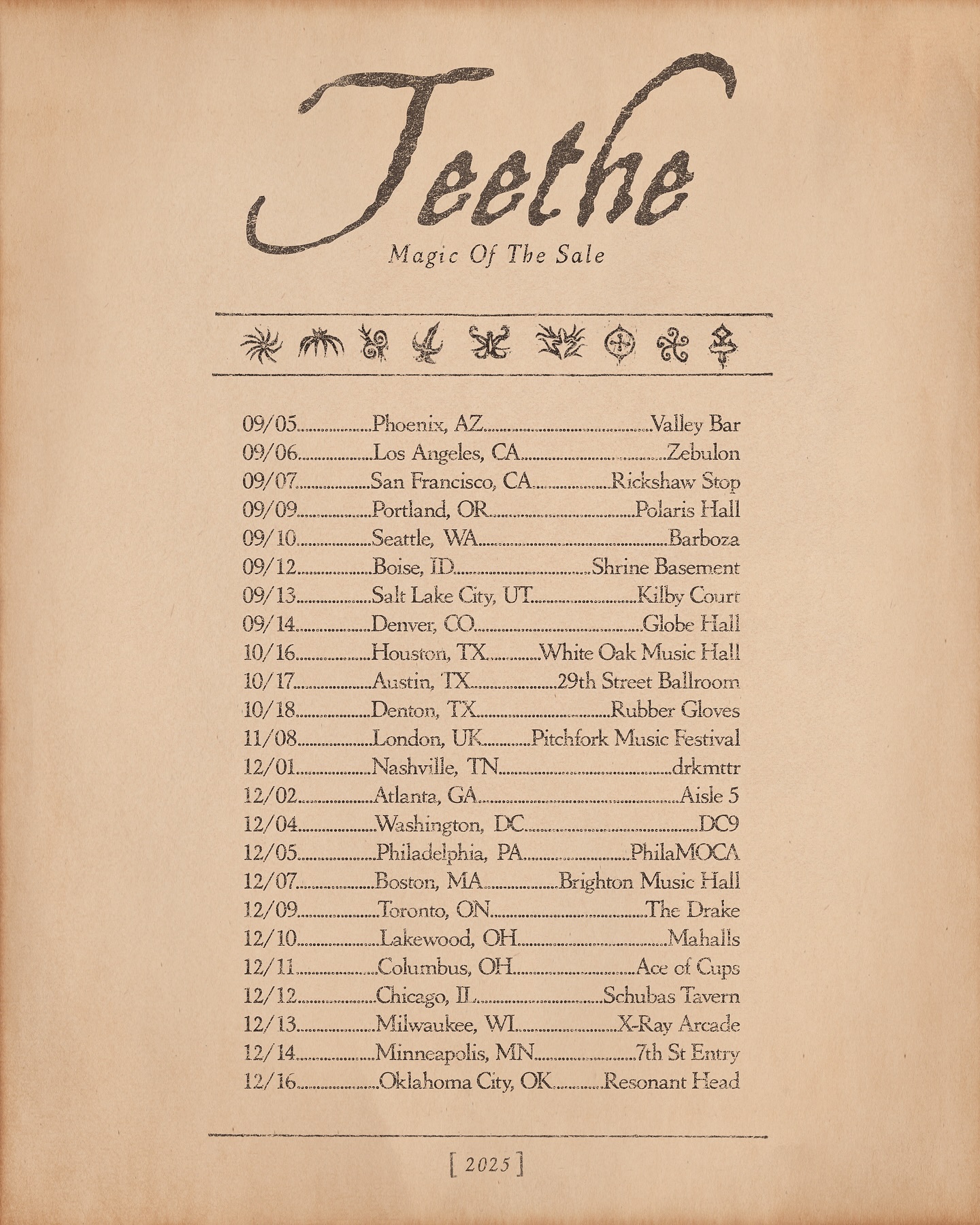 Teethe Magic Of The Sale Tour Poster 2025
